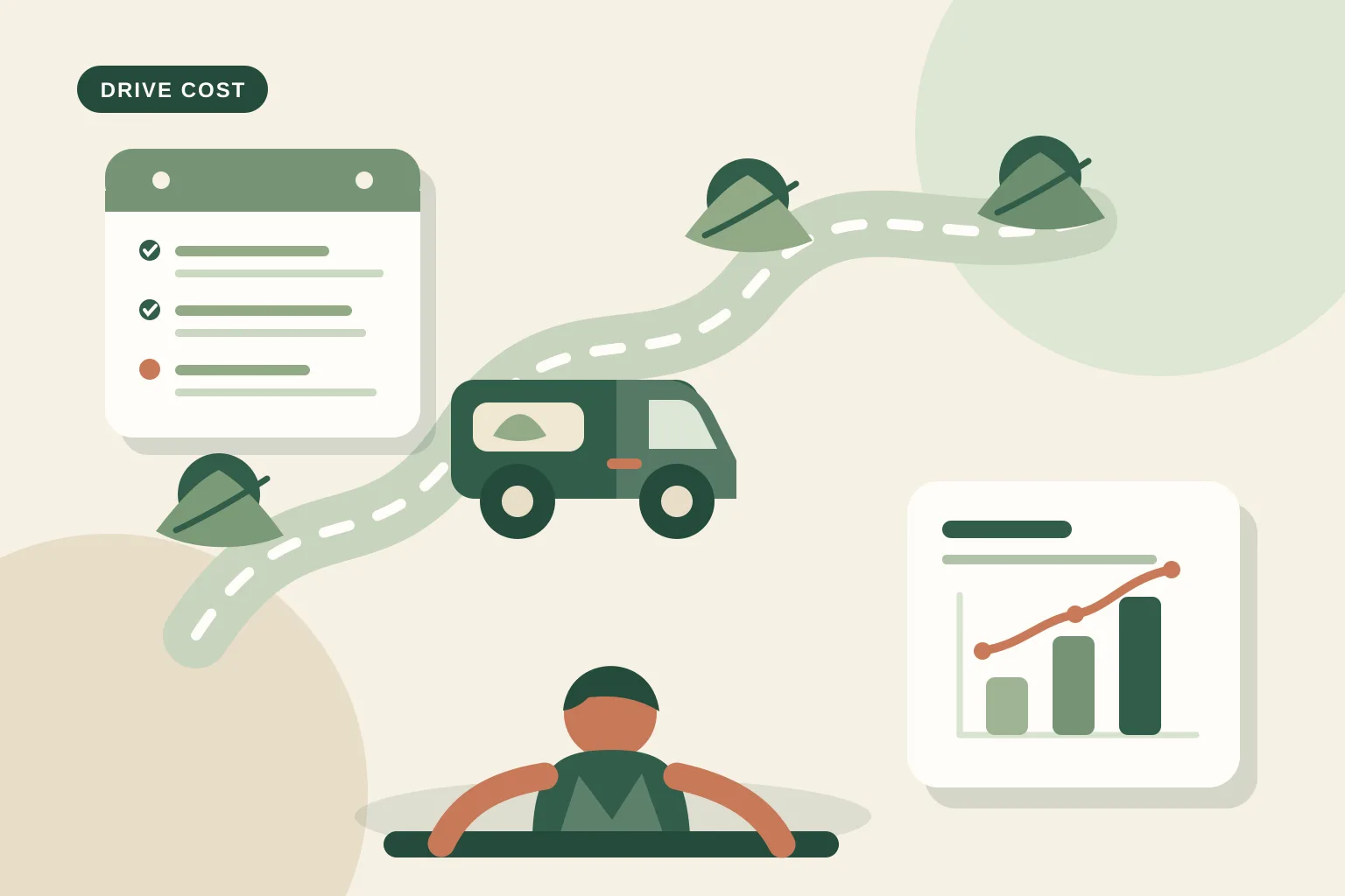 Landscaping operations manager matching crew drive segments to timesheets and job-cost records